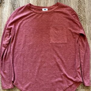 Old Navy Vintage Red Pocket Long Sleeve